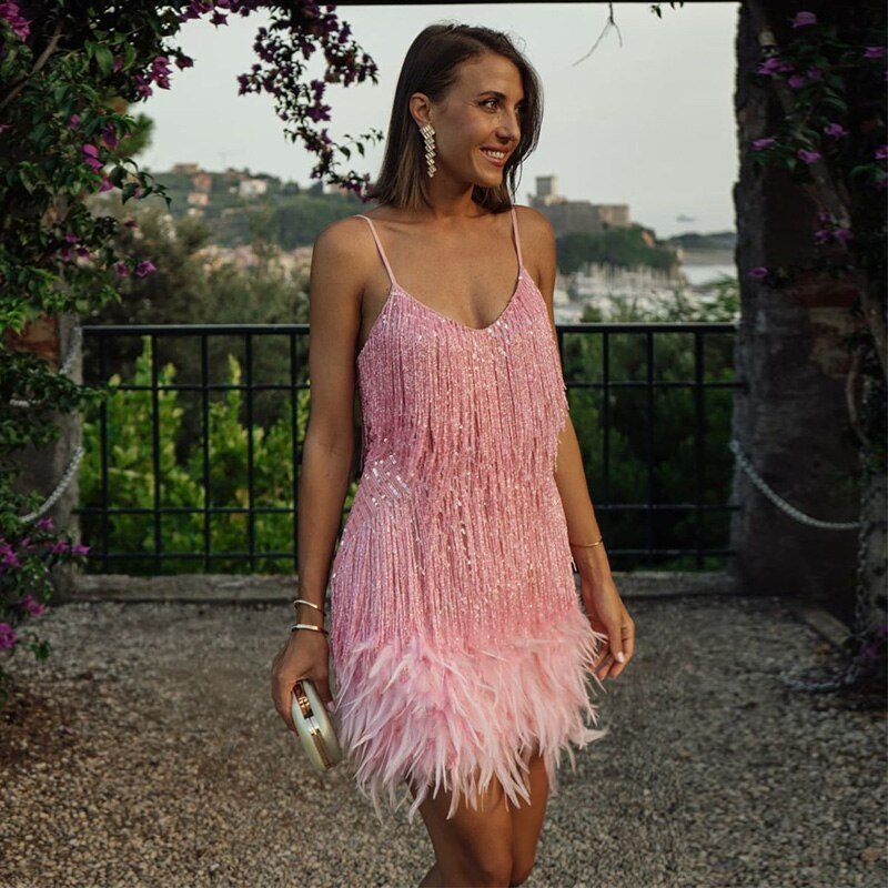 Women's Shimmering Sequin Fitted Cocktail Mini Dress