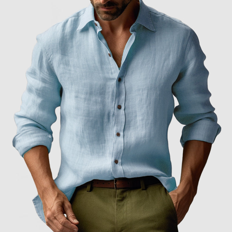 Men's Vintage Inspired Relaxed Long Sleeve Button-Up Shirt