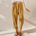 Women's Casual Pleated High-Waisted Corduroy Pants