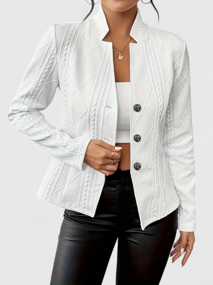 Women's Stand Collar Sculpted Tailored Jacket