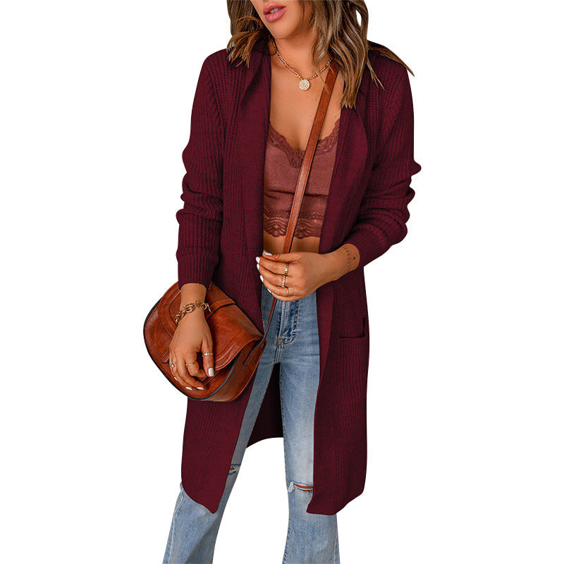 Women's Longline Soft Knit Cardigan with Rib Cuffs