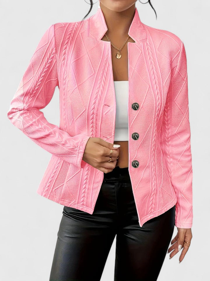 Women's Stand Collar Sculpted Tailored Jacket