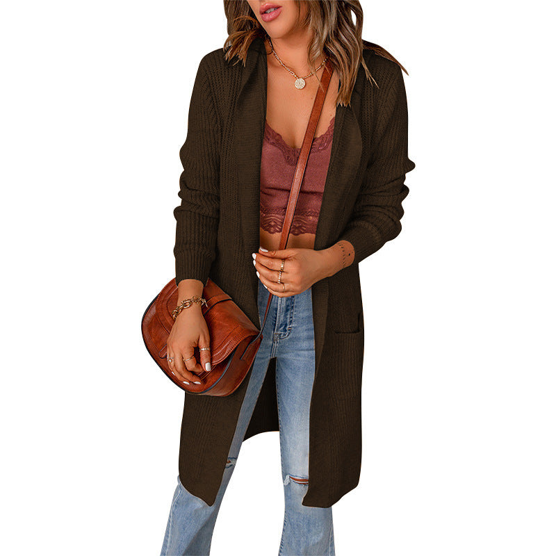 Women's Longline Soft Knit Cardigan with Rib Cuffs