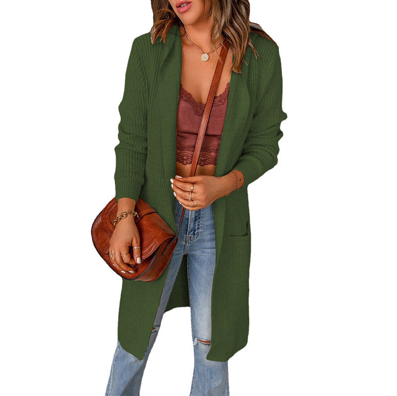 Women's Longline Soft Knit Cardigan with Rib Cuffs
