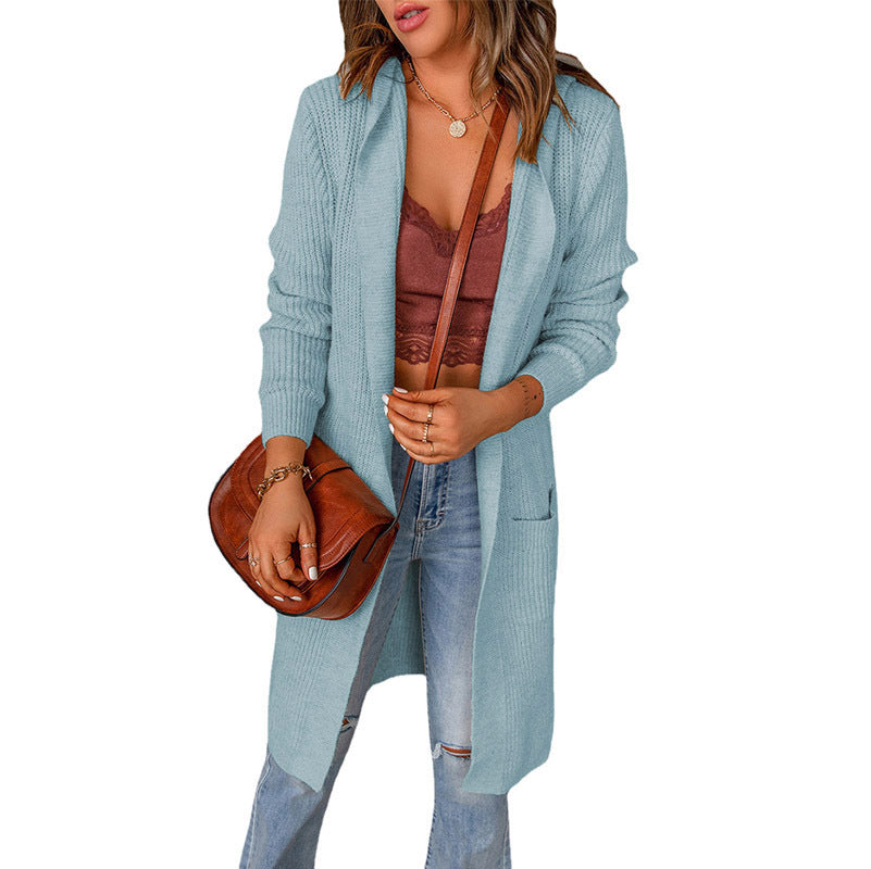 Women's Longline Soft Knit Cardigan with Rib Cuffs