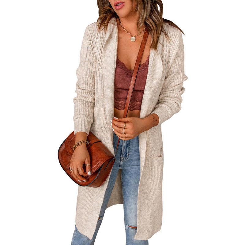 Women's Longline Soft Knit Cardigan with Rib Cuffs