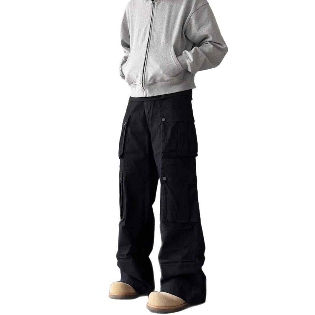 Men's Oversized Utility Pocket Loose Wide-Leg Cargo Pants