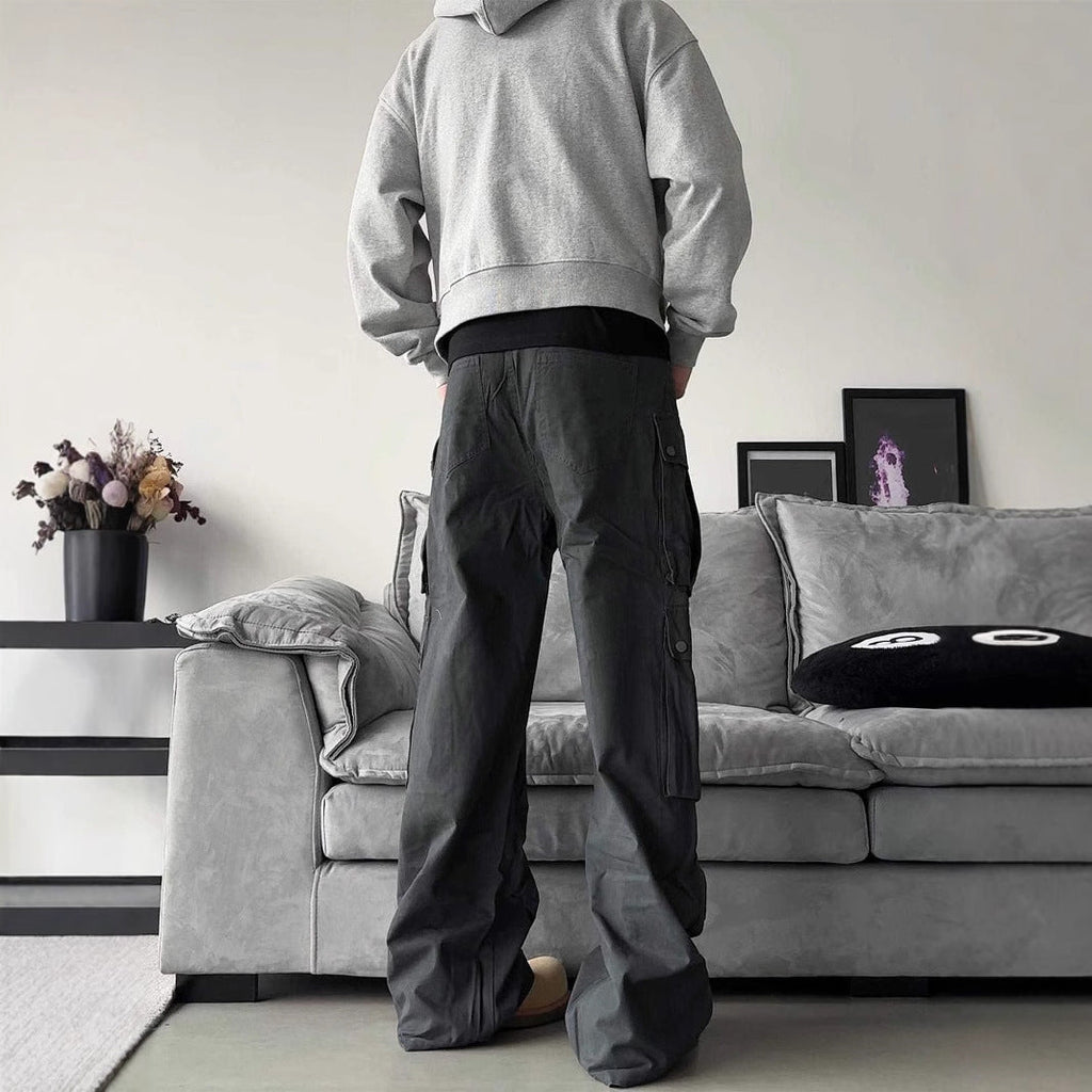 Men's Oversized Utility Pocket Loose Wide-Leg Cargo Pants