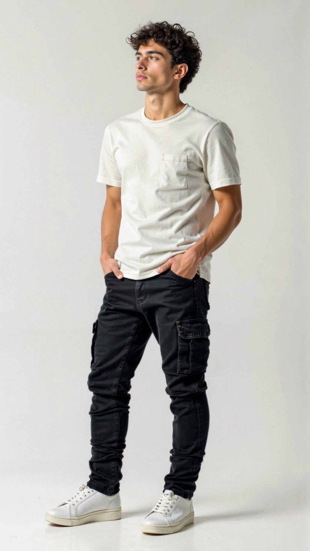 Men's Tapered Fit Cargo Pocket Denim Jeans