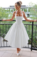 Women's Vintage-Inspired Halter A-Line Cocktail Midi Dress