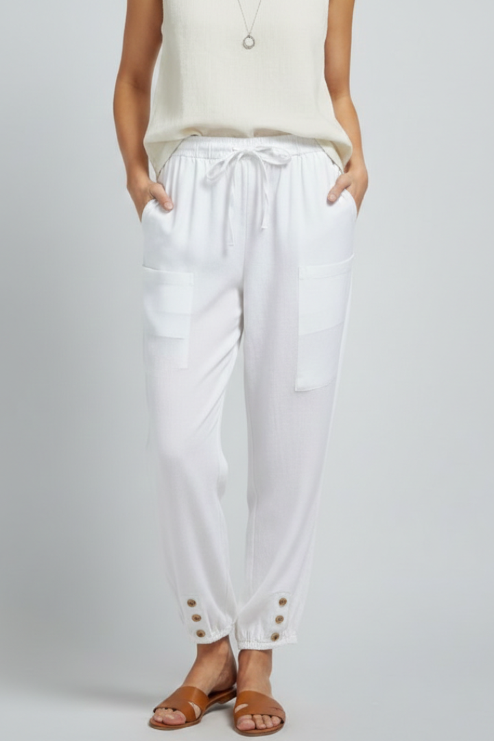 Women's Relaxed Adjustable Drawstring Straight-Leg Summer Pants