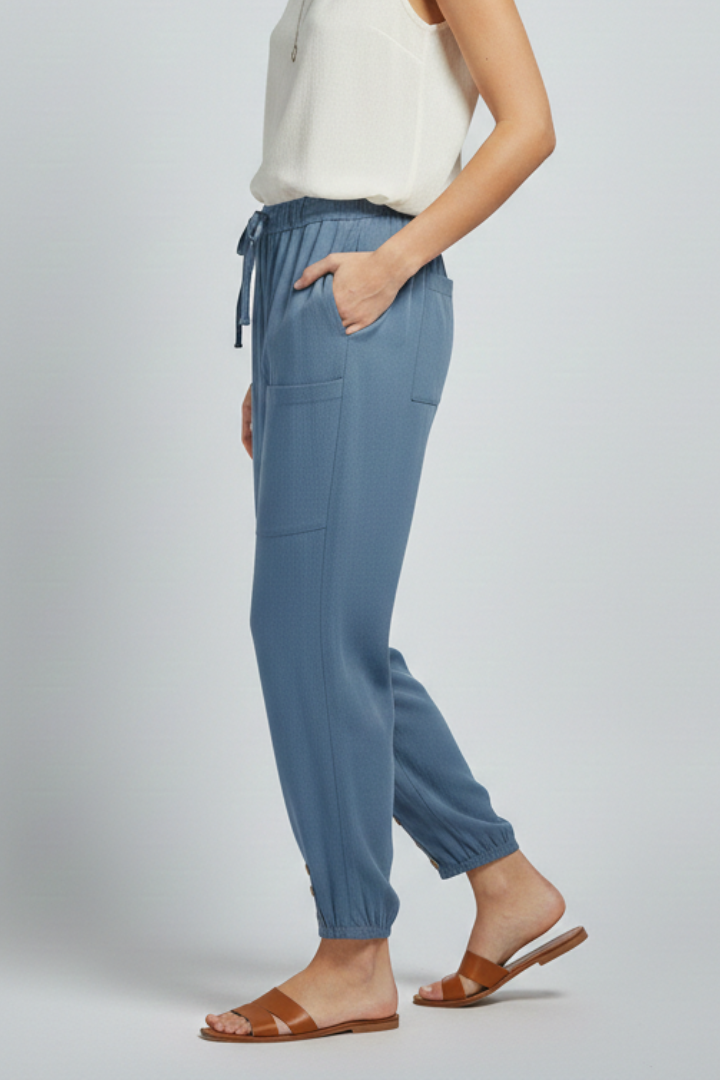 Women's Relaxed Adjustable Drawstring Straight-Leg Summer Pants