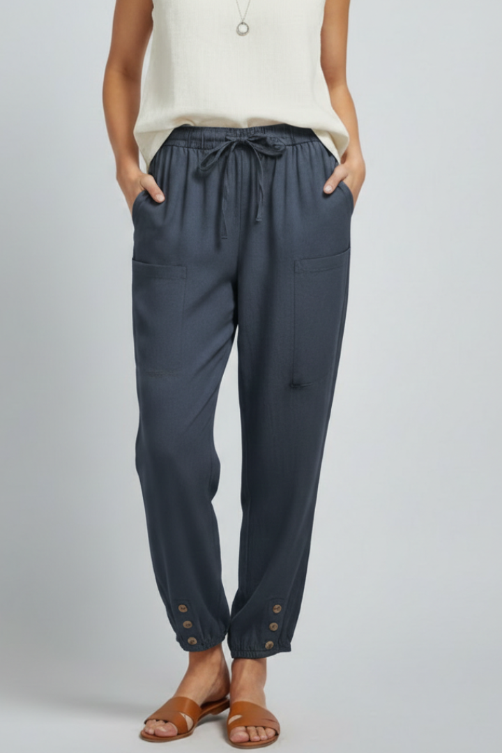 Women's Relaxed Adjustable Drawstring Straight-Leg Summer Pants