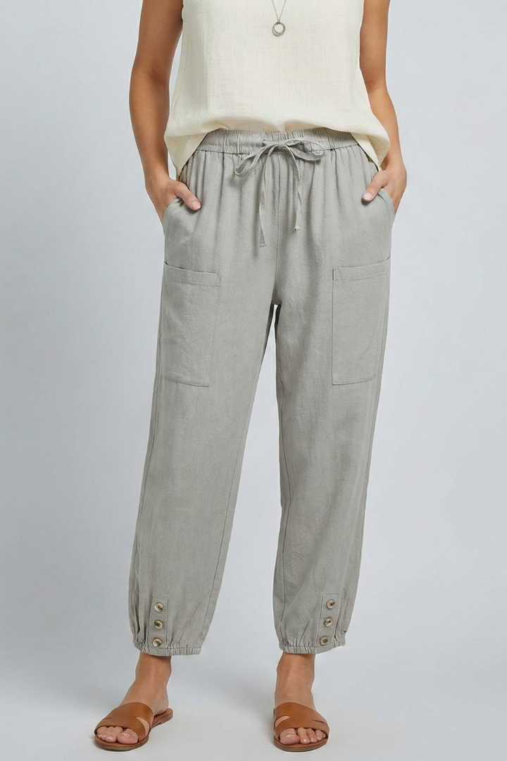 Women's Relaxed Adjustable Drawstring Straight-Leg Summer Pants