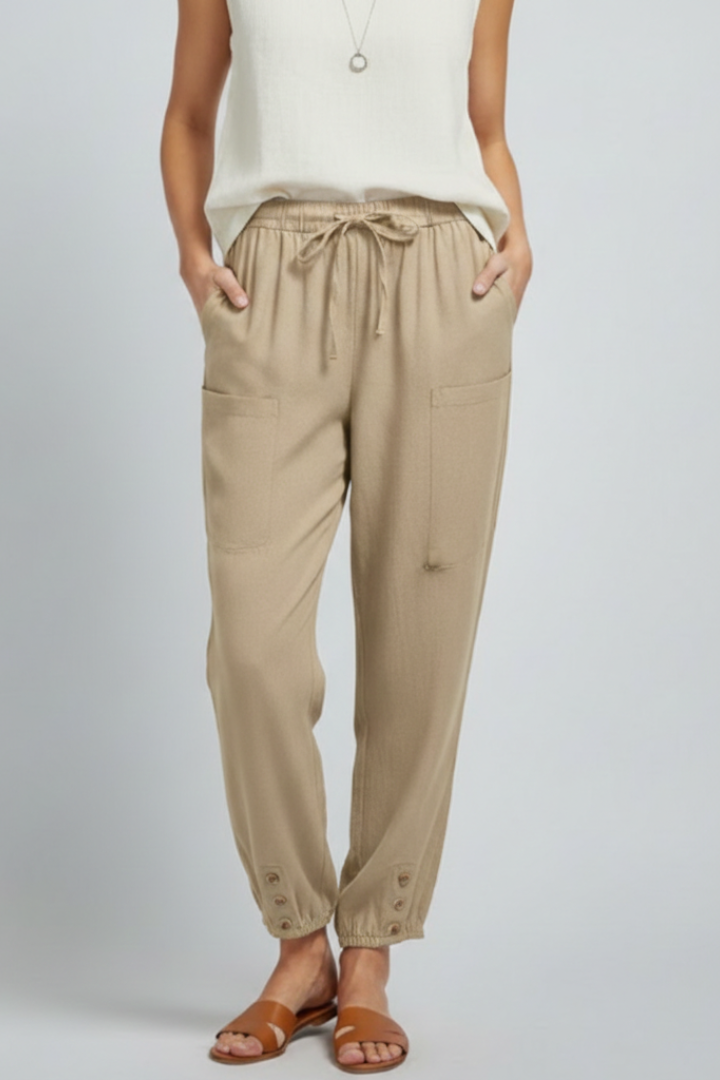 Women's Relaxed Adjustable Drawstring Straight-Leg Summer Pants