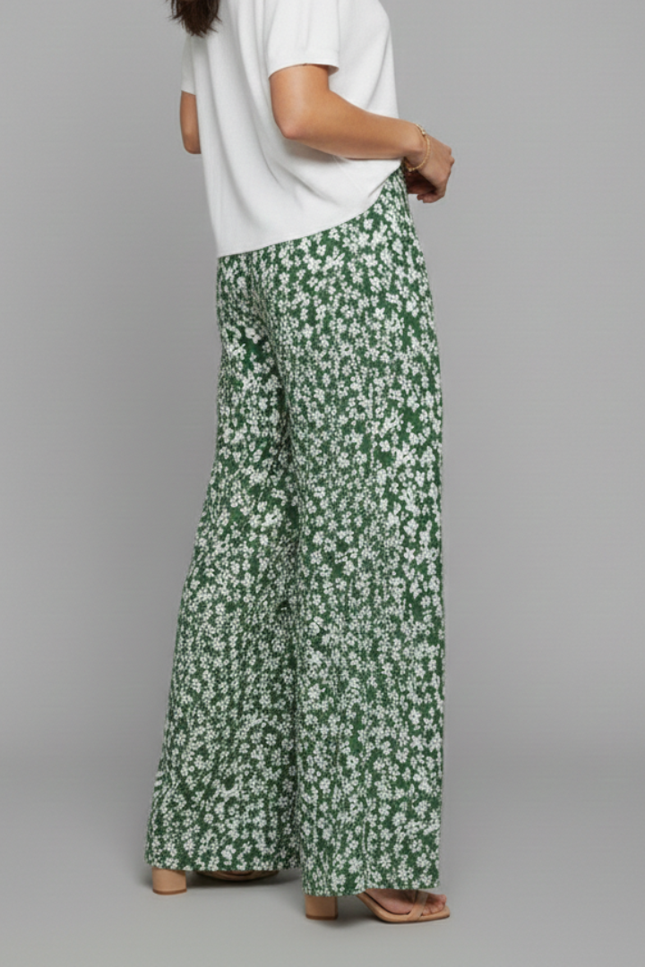 Women's Flowing All-Over Floral Wide-Leg Palazzo Pants