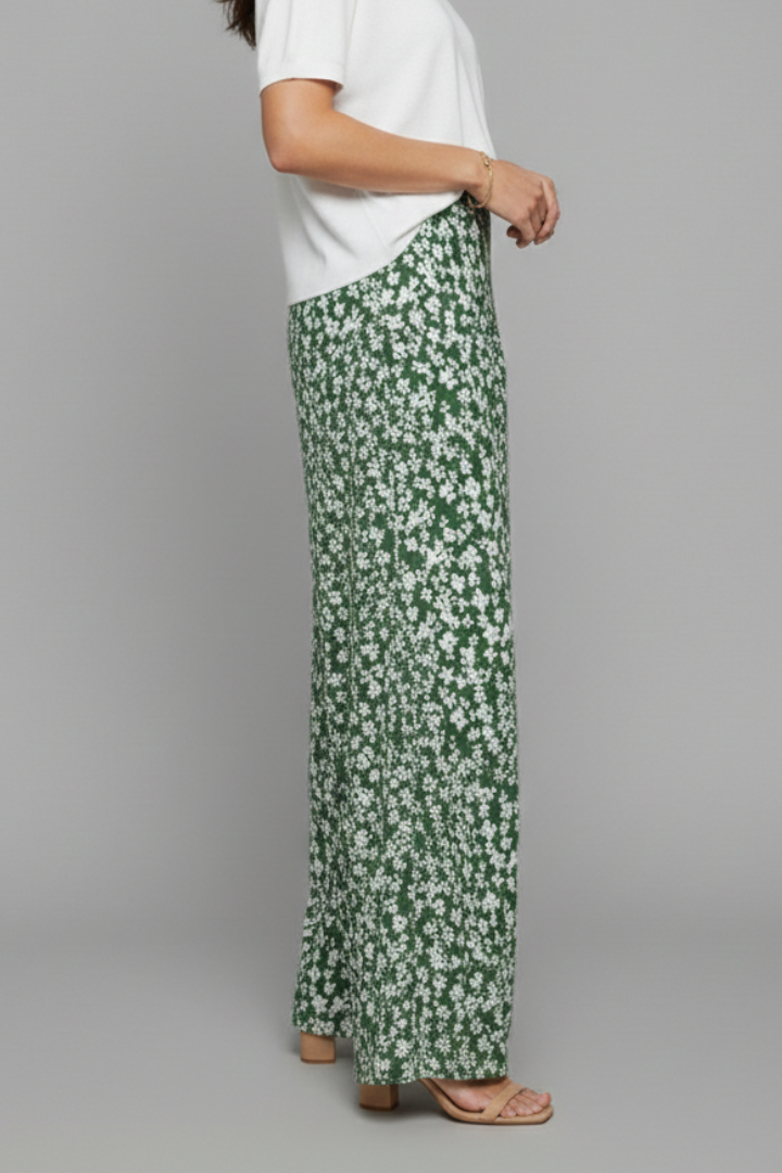 Women's Flowing All-Over Floral Wide-Leg Palazzo Pants