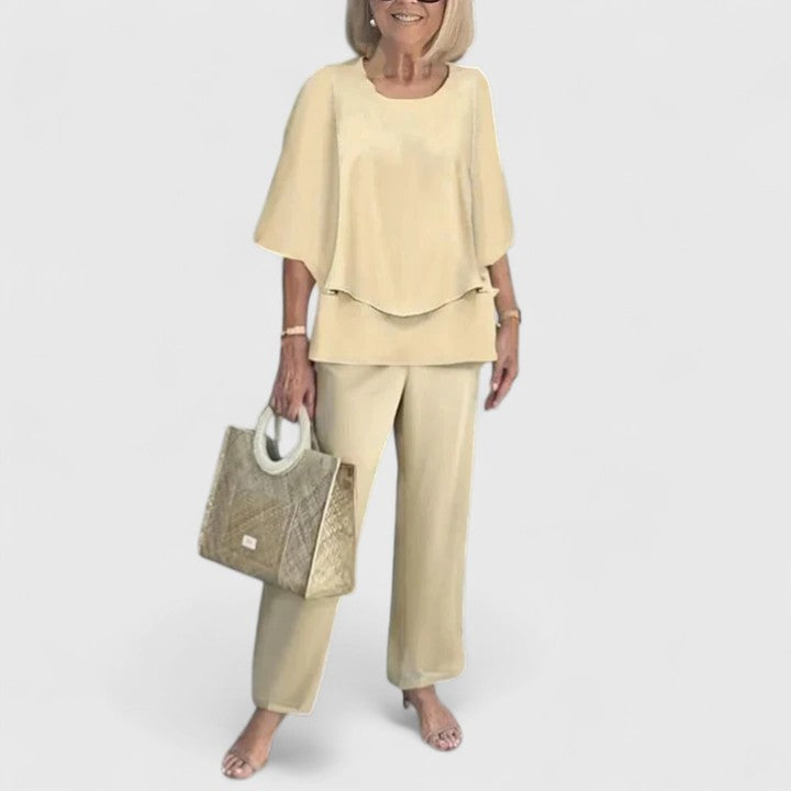 Women's Printed Summer Coordinated Top Pants Two Piece Set