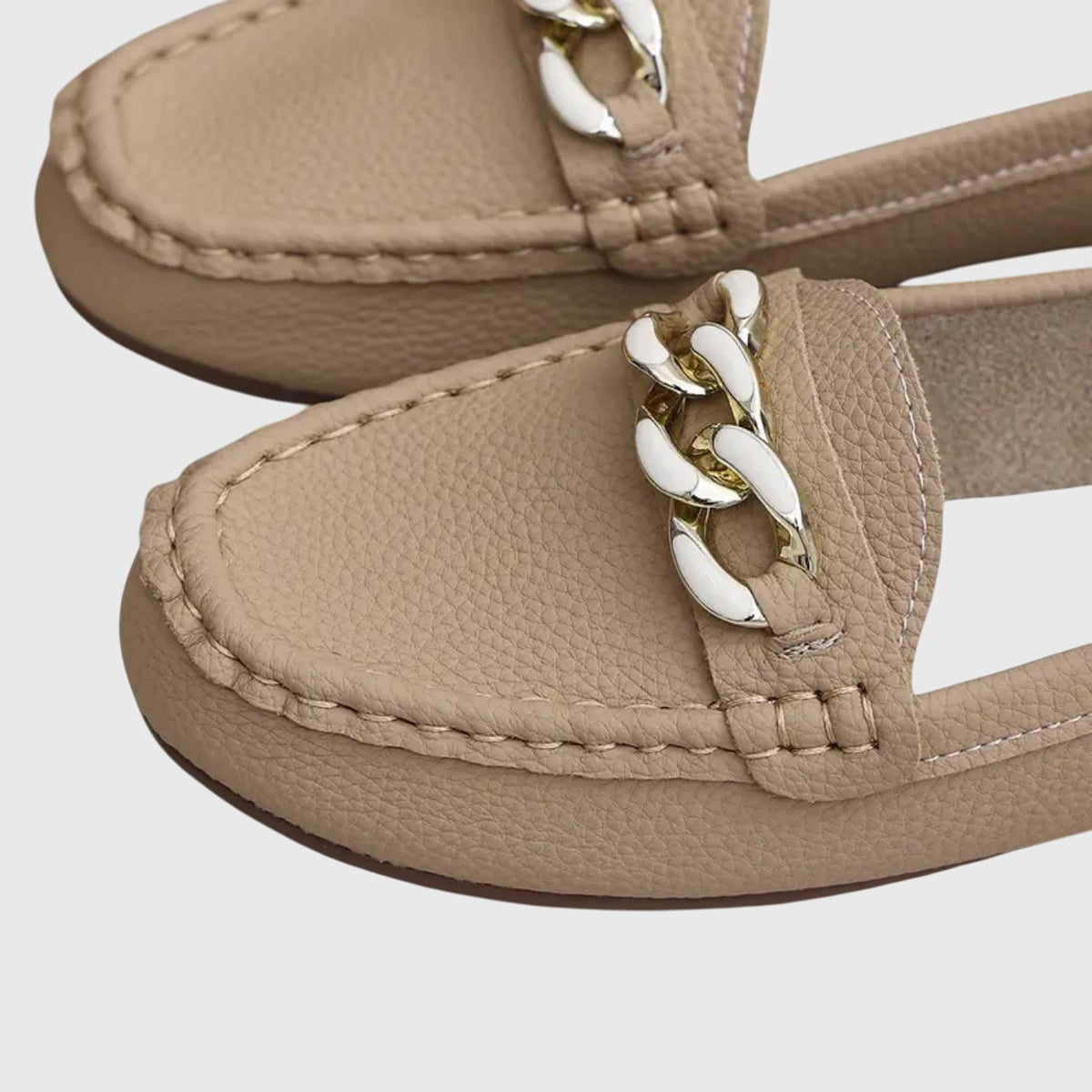 Women's Orthopedic Slip-On Loafers with Chain Detail