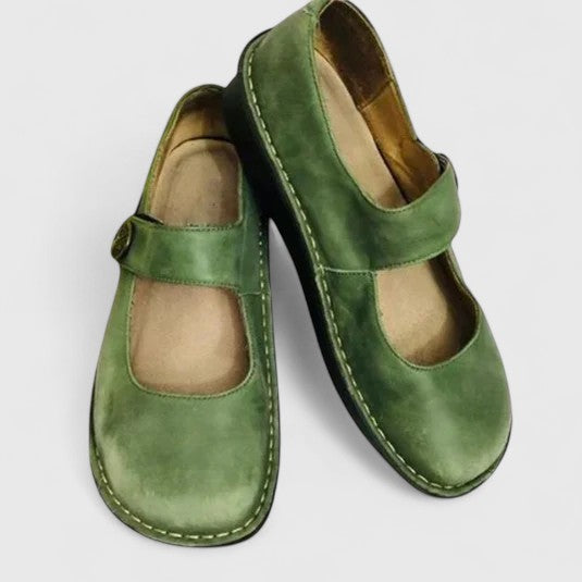 Women's Orthopedic Slip-On Summer Flats with Strap Detail
