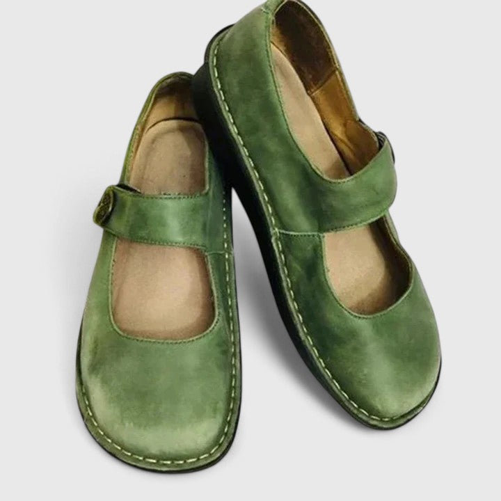 Women's Orthopedic Slip-On Summer Flats with Strap Detail