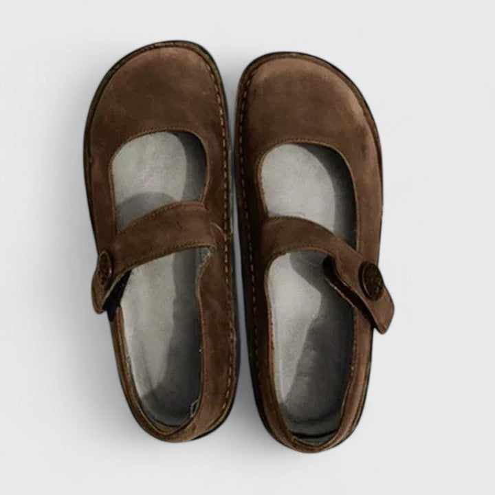 Women's Orthopedic Slip-On Summer Flats with Strap Detail