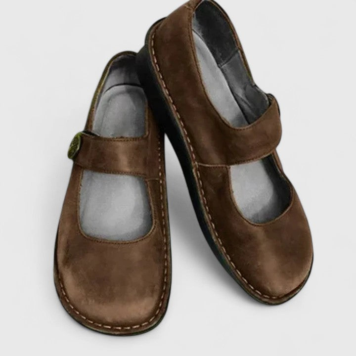 Women's Orthopedic Slip-On Summer Flats with Strap Detail
