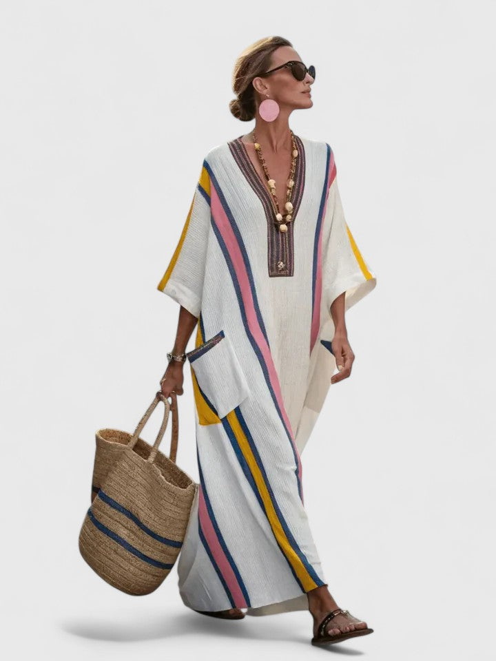 Women's Relaxed V Neckline Summer Maxi Dress