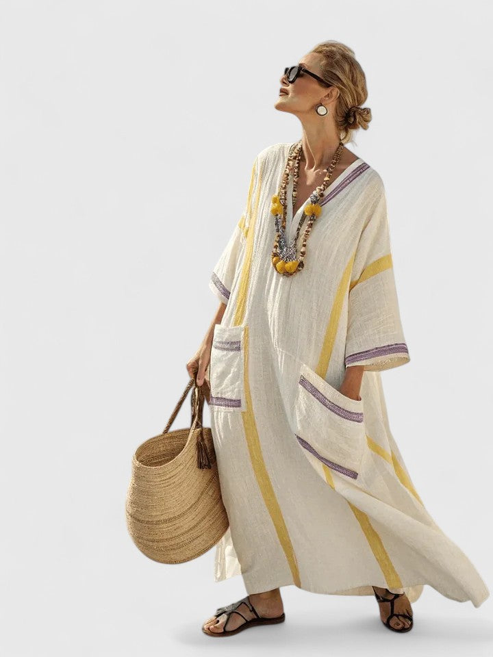 Women's Relaxed V Neckline Summer Maxi Dress