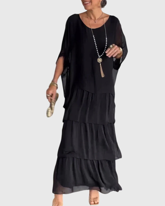 Women's Tiered Layers Bohemian Summer Maxi Dress