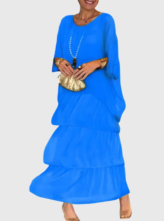 Women's Tiered Layers Bohemian Summer Maxi Dress