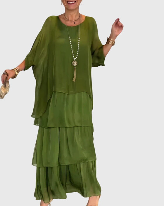Women's Tiered Layers Bohemian Summer Maxi Dress