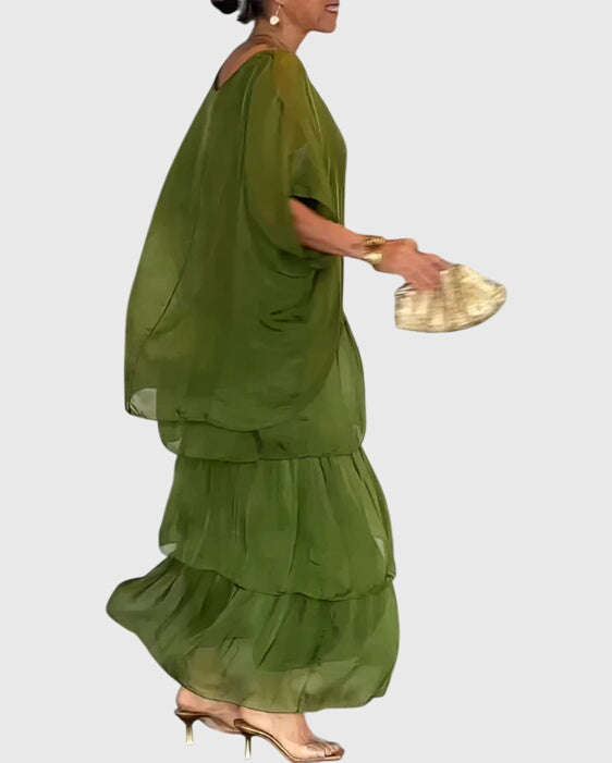 Women's Tiered Layers Bohemian Summer Maxi Dress