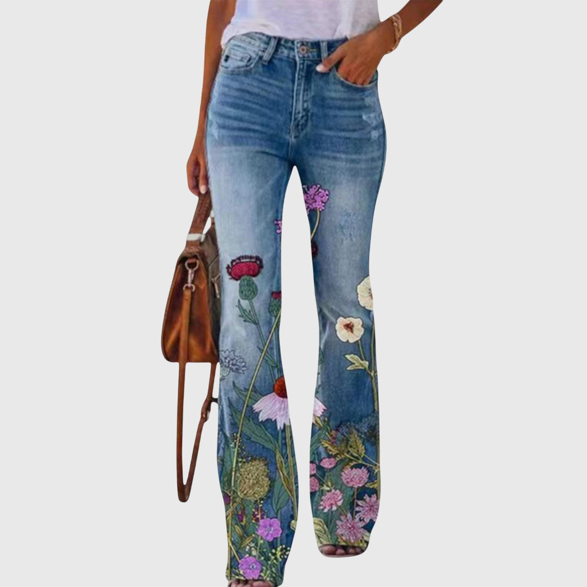 Women's Bold Printed Floral Skinny Denim Jeans