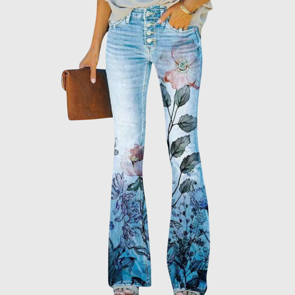 Women's Bold Printed Floral Skinny Denim Jeans