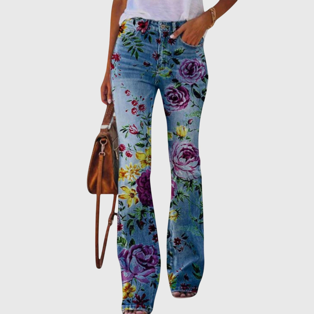 Women's Bold Printed Floral Skinny Denim Jeans