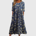 Women's Vintage Inspired Floral Flowy Midi Dress