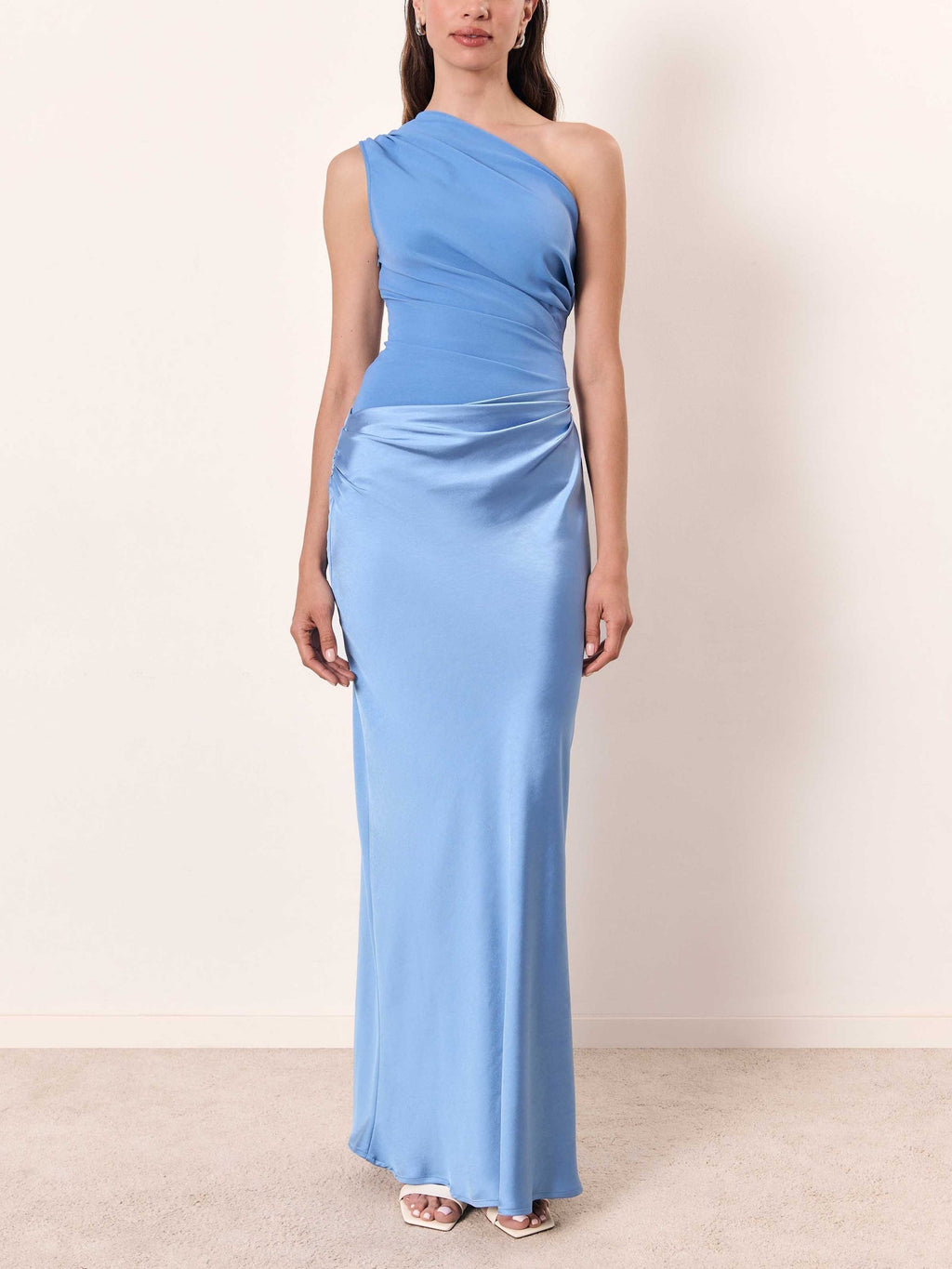 Women's Asymmetrical Neckline Cocktail Evening Maxi Dress
