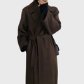 Women's Longline Wool Blend Winter Overcoat with Belt
