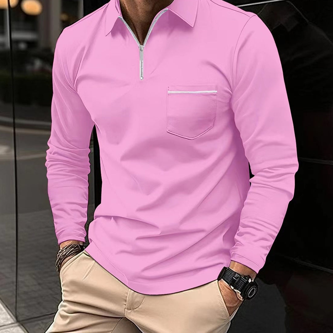 Men's Cotton Blend Full Sleeve Warm Polo Shirt