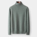 Men's Ribbed Trim Fine Merino Wool Roll Neck Pullover
