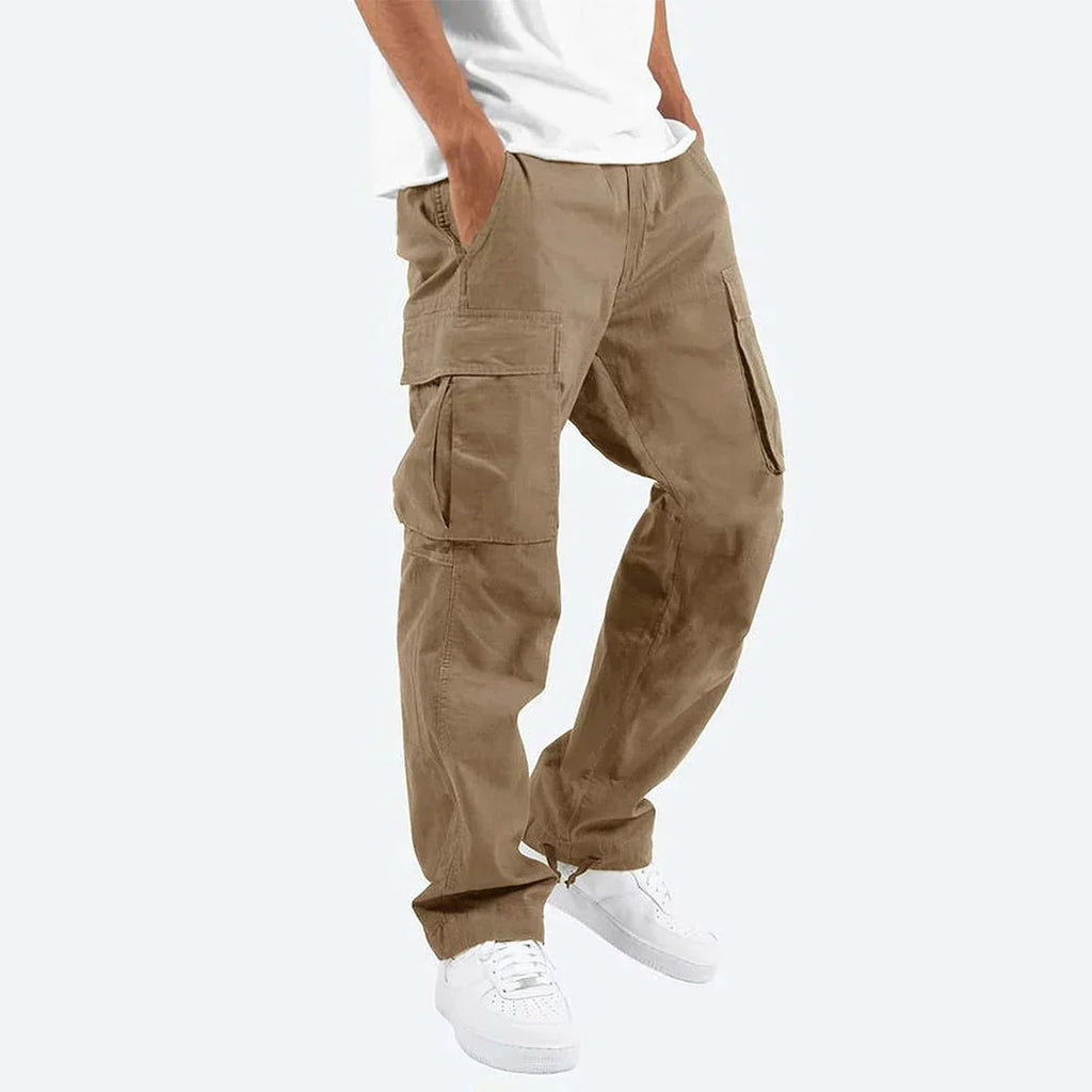 Men's Relaxed Adjustable Waist Spacious Pocket Cargo Pants