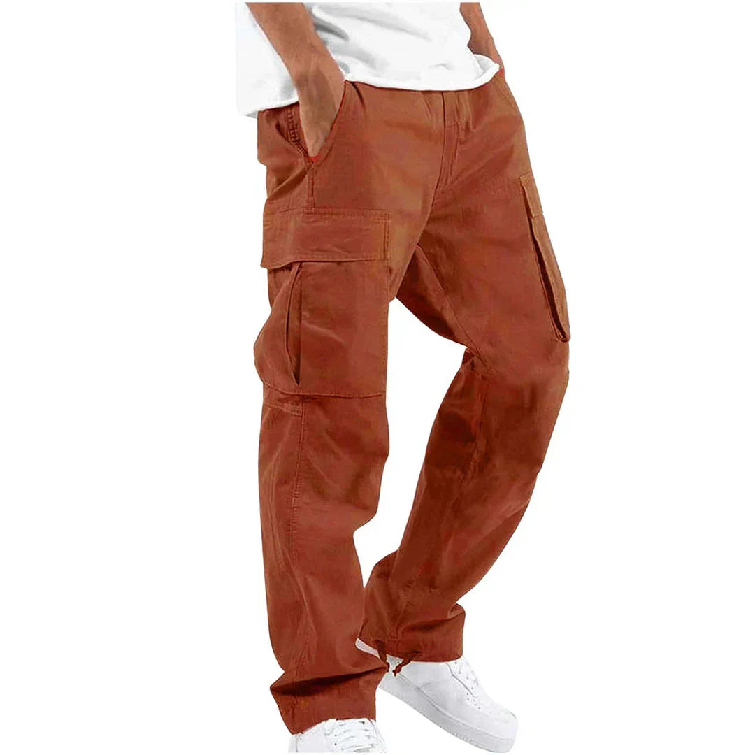 Men's Relaxed Adjustable Waist Spacious Pocket Cargo Pants