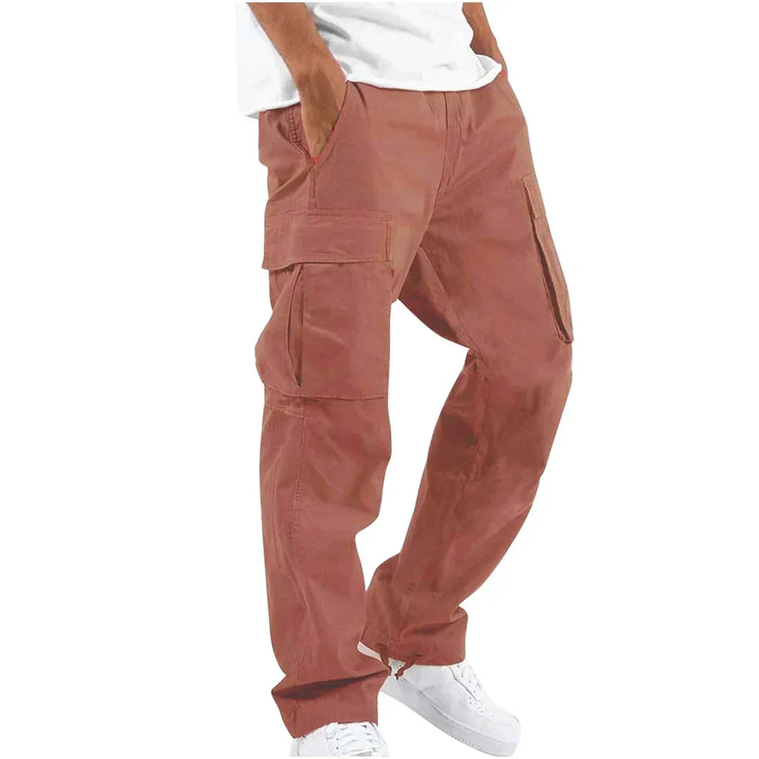 Men's Relaxed Adjustable Waist Spacious Pocket Cargo Pants