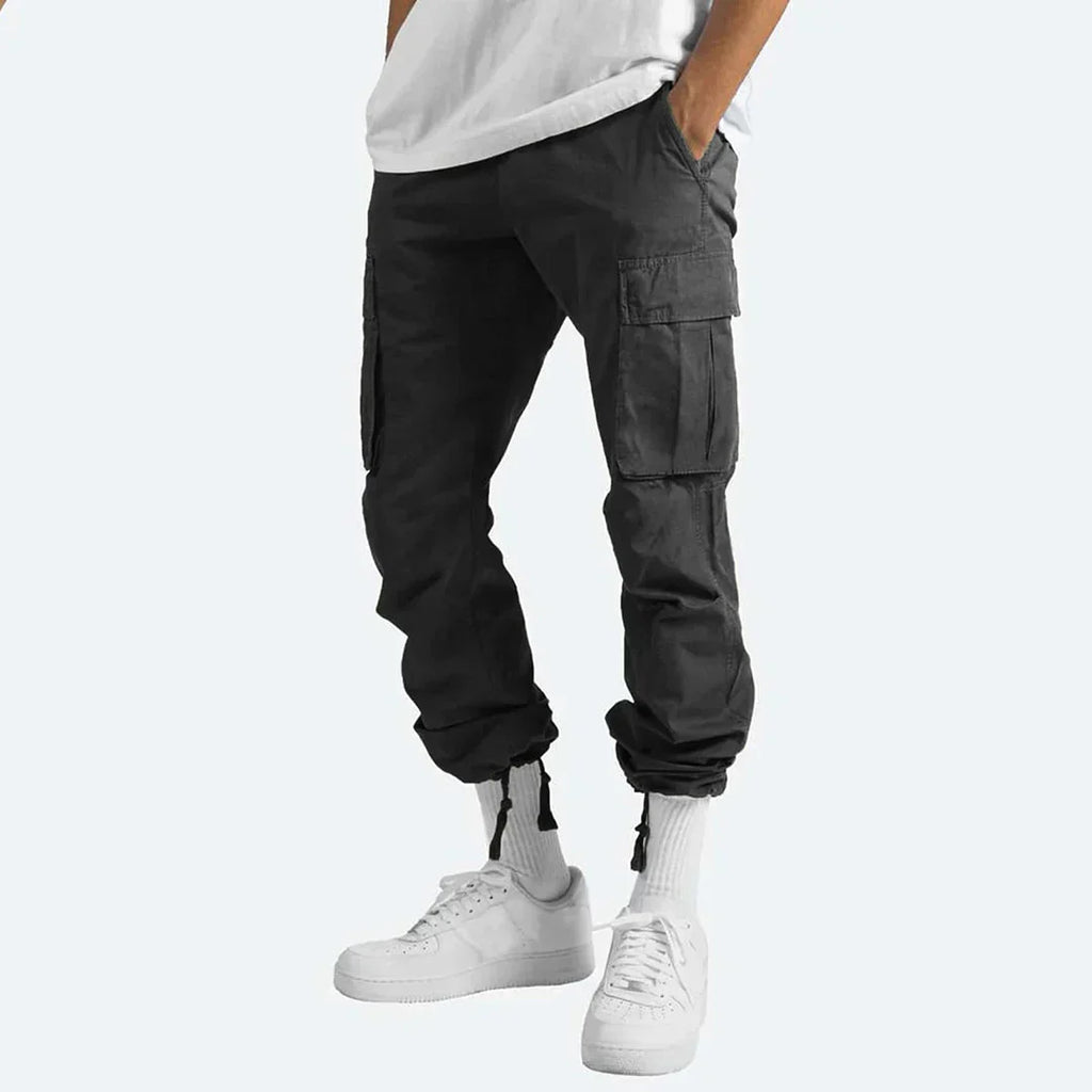 Men's Relaxed Adjustable Waist Spacious Pocket Cargo Pants