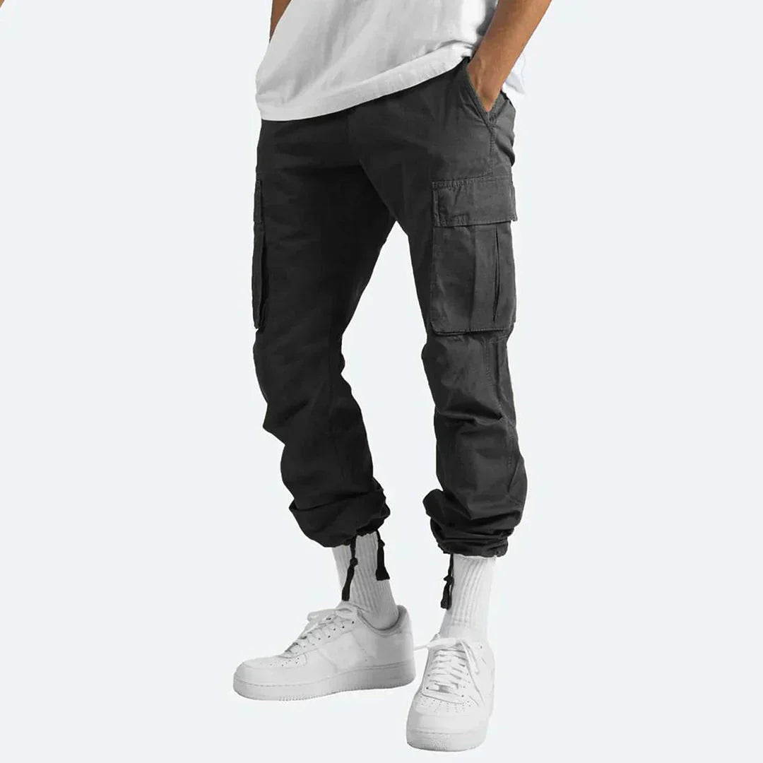Men's Relaxed Adjustable Waist Spacious Pocket Cargo Pants
