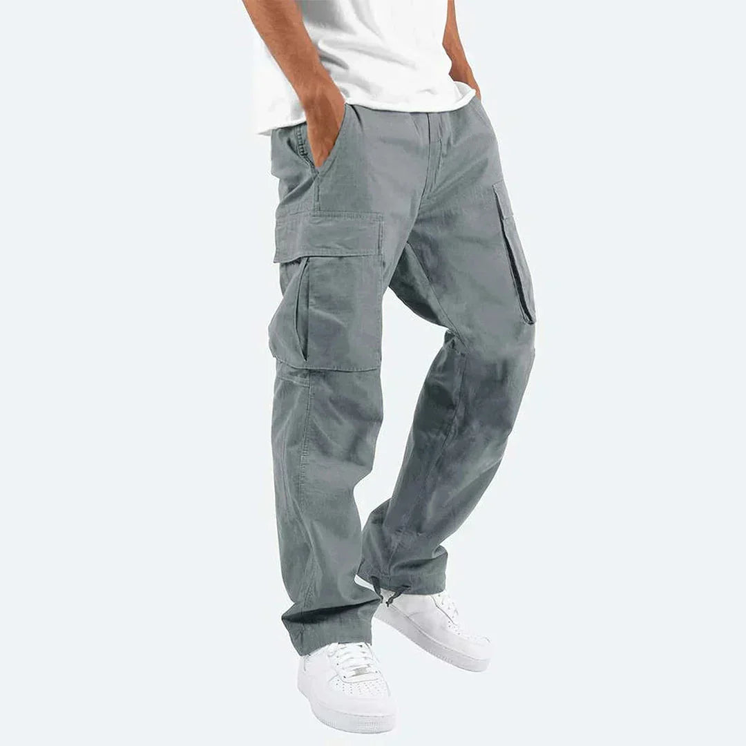 Men's Relaxed Adjustable Waist Spacious Pocket Cargo Pants
