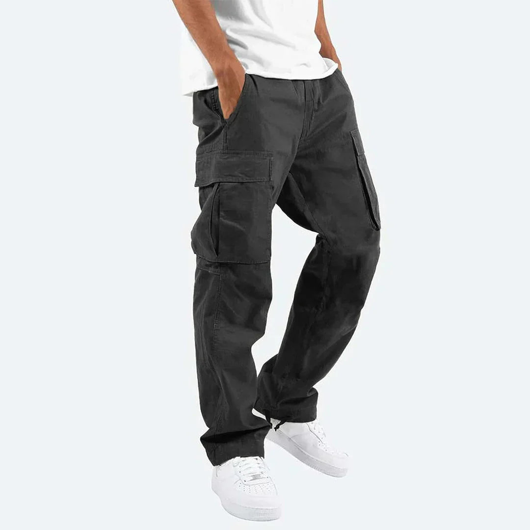 Men's Relaxed Adjustable Waist Spacious Pocket Cargo Pants