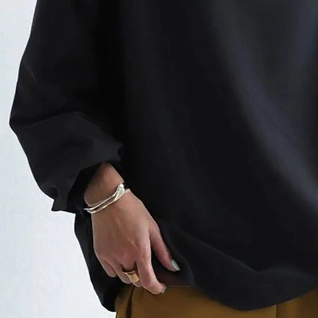Women's Roomy Folded Roll Neck Soft Knit Pullover