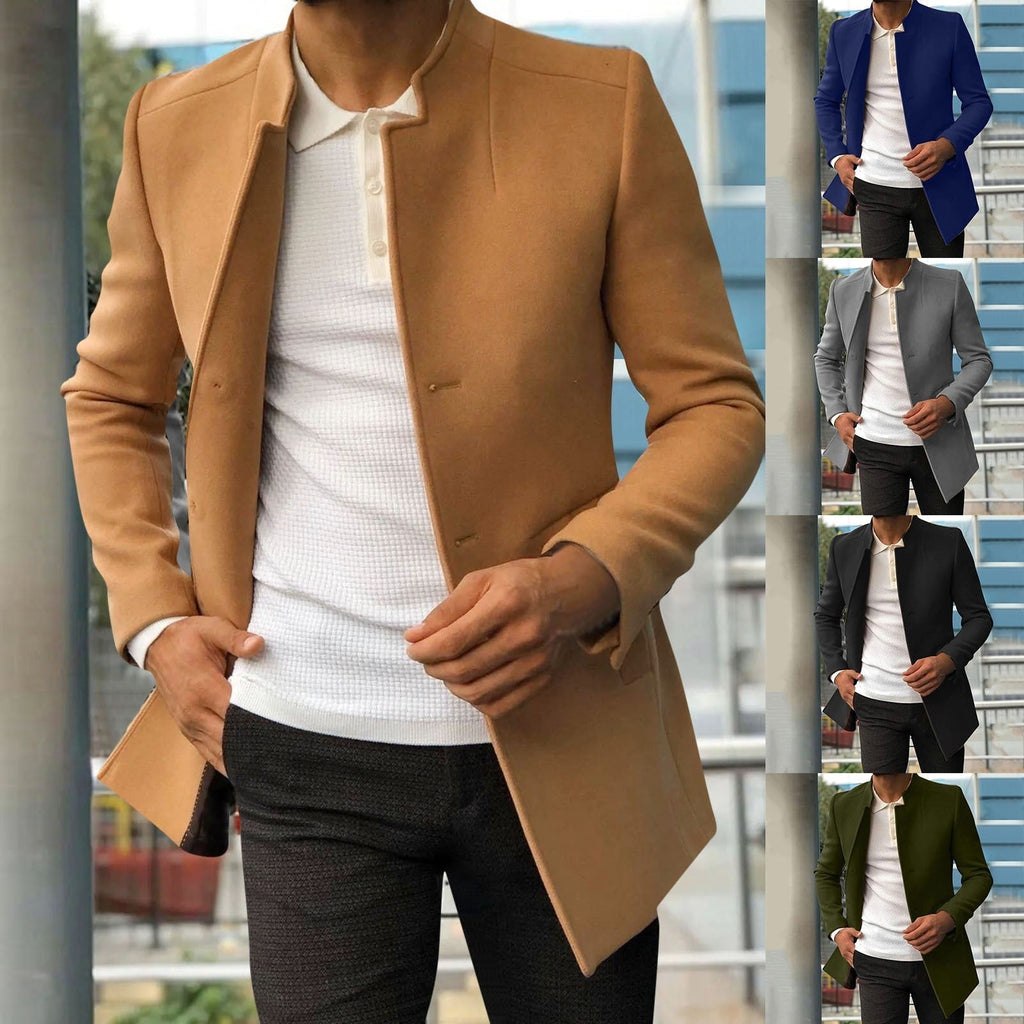 Men's Classic Collar Tweed Tailored Blazer
